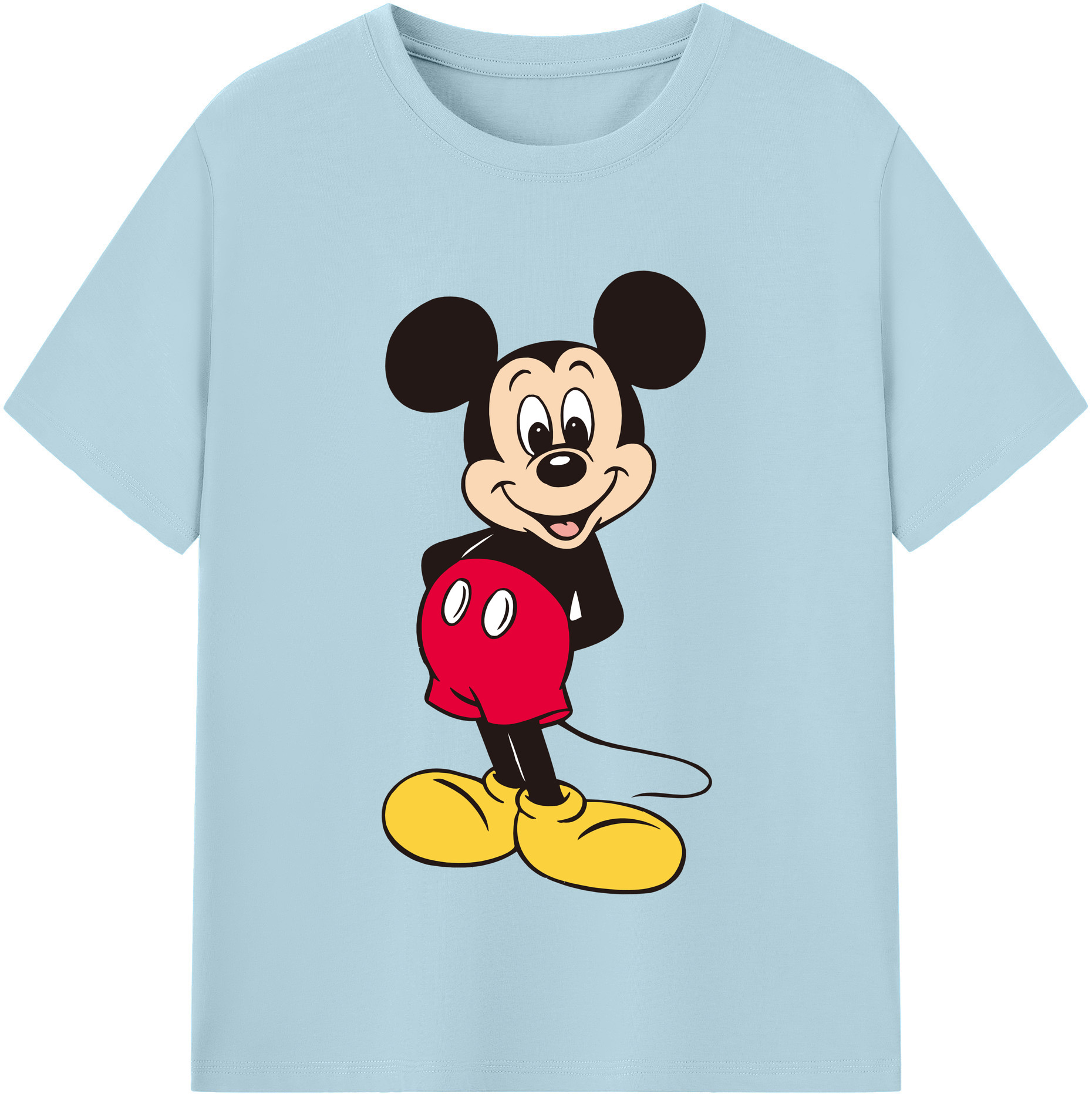 （画像用） ミッキーマウス Mickey Mouse 綿100％半袖Tシャツ（フロントプリント）